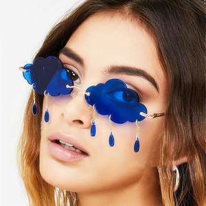 Gafas de Sol Vintage 2021 para Hombre, Estilo Punk sin Marco, Protección UV400, con Borlas, Estilo Steampunk, Gafas de Sol sin Montura para Mujer - Product Image 1