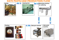 Chaîne de production de pâte de date de la capacité 500kg/hr-2000kg/hr