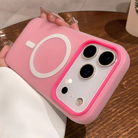 Coque de téléphone magnétique 2-en-1 couleur bonbon pour iPhone 17 16 15 14 13 12 18 Pro Max, chargeur sans fil, couverture mate souple Fenda