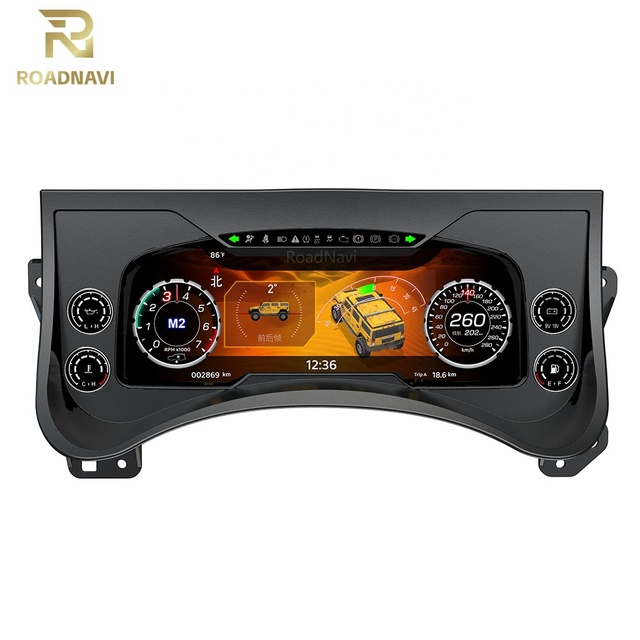 RoadNavi Linux Car Digital Cluster Multifunctional LCD Speedometer Instrument Dashboard for 2003-2009 for Hummer H2