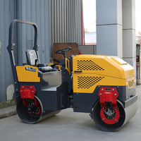 Nouveau Compacteur à Double Tambour pour Travaux de Chantier, Mini Compacteur Routier de 1 Tonne avec Double Tambour