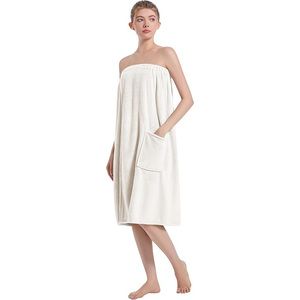 Custom logo Shower <strong>Wrap</strong> Robe Spa Bathrobe Adjustable <strong>Velcro</strong> Bath Skirt Body Microfiber <strong>Towel</strong> <strong>Wrap</strong> SPA Ladies Bath Skirt <strong>Towels</strong> - Product Image 4