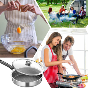 High Quality 3 Layers Stainless Steel Saute <b>Pan</b> Honeycomb Design Ceramic Coating Triply Stainless Steel Frying <b>Pan</b> - Product Image 6