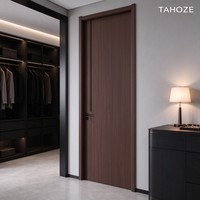 Porte de chambre d'hôtel, porte d'entrée d'appartement, porte en bois moulurée à panneau plat, sans peinture, insonorisée, couleur et motif personnalisés, service OEM