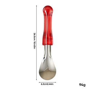 Cuchara para Helado de Acero Inoxidable con Mango Azul, Rojo y Blanco, Herramienta de Cocina Manual Resistente para Servir Postres - Product Image 5