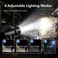 Projecteur LED professionnel rechargeable 12000LM avec batterie Li-ion, portée de 330m, IP67, lampe de sécurité pour patrouille industrielle