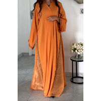 Robe maxi Abaya de luxe Mexizo avec des perles et des patchs en maille pour femmes musulmanes, mode islamique de Dubaï, robe de soirée