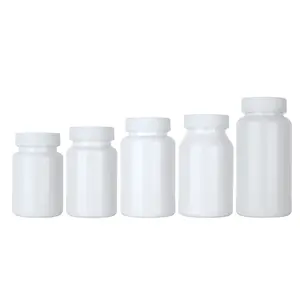 80ml 100ml 120ml 150ml plastik ilaç beyaz şişe boş plastik hap şişesi çocuk dayanıklı kapak ile