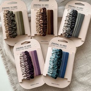 Bộ scrunchies satin bán buôn, thời trang phong cách Hàn Quốc, dây buộc tóc thun nữ, scrunchies tóc tùy chỉnh in logo - Product Image 4