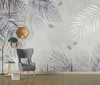 Papier peint moderne élégant tropical jungle éco ignifuge grand format pour chambres d'enfants, salles de jeux et maisons