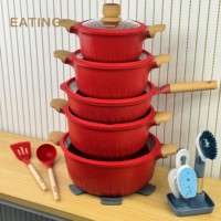 Ensemble de casseroles et poêles de luxe en aluminium moulé sous pression, 21 pièces, revêtement antiadhésif en granit, fond à induction de 5,5 mm pour tous les types de cuisinières