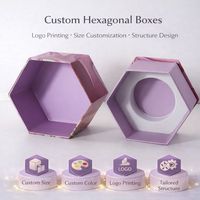 Boîte cadeau hexagonale haut de gamme personnalisée avec fermeture magnétique et poignée |   Emballage de luxe recyclable pour les desserts au miel, les bonbons aux nids d'oiseaux, nouveauté