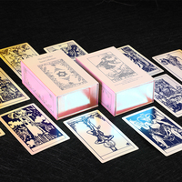 Kartu Oracle Tarot Deck kustom Jerman cetakan kertas inti hitam kartu Tarot