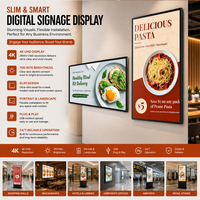 Écran d'affichage publicitaire mural intérieur, écran numérique, panneau promotionnel LCD pour la vente au détail, les menus, les hôtels, les restaurants, les centres commerciaux