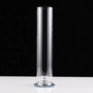 Tube en verre sans fond avec support de bougie, chandelier en verre transparent, bougeoir hurricane pour la décoration de table de mariage - Product Image 2
