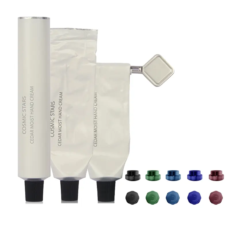 Impreso personalizado vacío 20ML 100ML 130ML tubos de aluminio pasta de dientes cosmética embalaje de pintura para productos farmacéuticos crema TAPA DE Metal