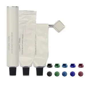Custom stampato su misura vuoto 20ML 100ML 130ML tubi in alluminio cosmetici dentifricio vernice imballaggio per prodotti farmaceutici crema di metallo Cap