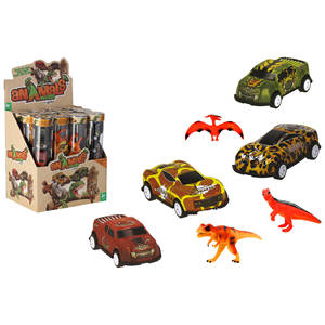 Assortiment de tubes moulés sous pression à commande inversée, thèmes dinosaures, animaux et voitures - Product Image 1