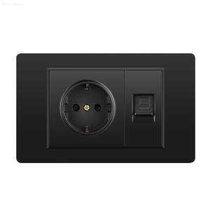 Prise murale standard européenne, double alimentation et double port de sortie USB, 20A, prise murale de type C, interrupteur lumineux - Product Image 1