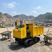 Mini-dumper hydraulique sur chenilles de 1 tonne pour le transport de matériaux agricoles, de construction et de montagne