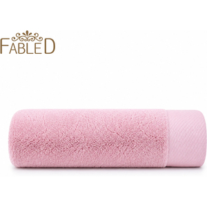 Serviette de bain en coton rose FABLED, couleur unie, enroulable, pour usage domestique, lavable en machine, tissée - Product Image 1