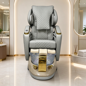Fauteuil de pédicure spa de luxe avec massage, fauteuil de pédicure électrique inclinable avec bassin en verre - Product Image 4