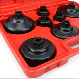 Jeu de clés à <span class=keywords><strong>filtre</strong></span> à <span class=keywords><strong>huile</strong></span> professionnel de haute qualité, 9 pièces, en acier à haute teneur en carbone, certifié CE, noir, ajustement universel - Product Image 2