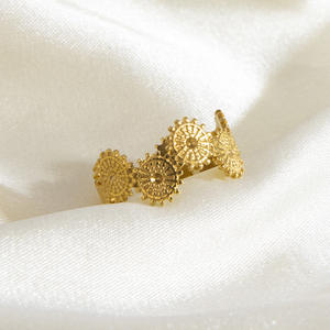 Fashion <b>Rings</b> Women Geometric Flower Heart Shape Open Design <b>Titanium</b> Steel Jewelry Gift Yiwu Origin - Product Image 2