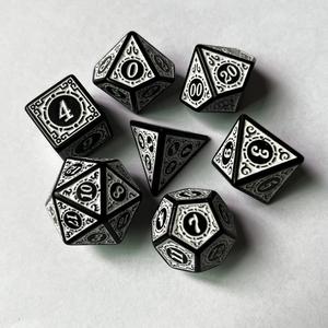 Offre Spéciale : Ensemble de 7 dés polyédriques en acrylique, écologiques et durables, style rétro, pour jeux de rôle de table et accessoires de jeu de société - Product Image 2