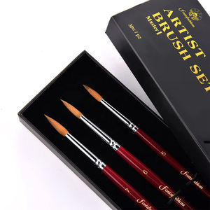 Pinceaux de peinture acrylique et aquarelle en poils fins de Kolinsky brun avec manche en bois, prix d'usine <span class=keywords><strong>Fontainebleau</strong></span>, en <span class=keywords><strong>vente</strong></span> - Product Image 1