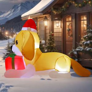 Custom Factory Price 5FT Child Christmas Inflatable <b>Dog</b> <b>LED</b> Lights Polyester Material Outdoor Decoration - Product Image 3