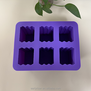 <span class=keywords><strong>Moule</strong></span> en silicone Early Riser pour savon, 6 cavités rectangulaires, pour glaces, glaçons et gâteaux, antiadhésif, résistant à la chaleur, haute qualité - Product Image 6