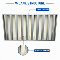 Filter Udara HEPA HVAC Baru Kustom Pabrik V Bank untuk Sistem Pemanas, Ventilasi, dan Pendingin Udara