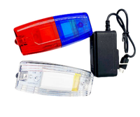 Lampe d'avertissement d'épaule en PVC, matériau PVC, LED rouge et bleue, clignotante, légère, pour sac de voyage, fixation murale