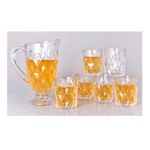 Bộ Bình Thủy Tinh Trong Suốt Chất Lượng Cao Gồm 7 Chiếc Với 1 Bình Và 6 Ly/Ly Nước/Ly Uống Nước - Product Image 3