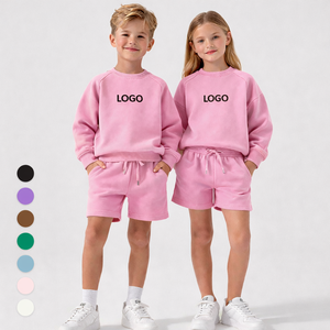 Venta de Fábrica OEM ODM Ropa Infantil al por Mayor, Conjuntos Deportivos de Felpa Francesa con Cuello Redondo para Niños - Product Image 1