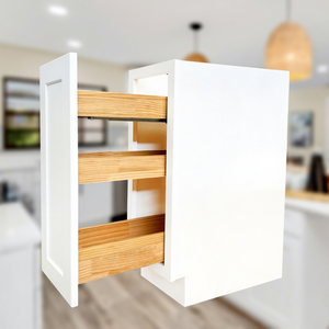 Organisateurs d'armoires de cuisine en gros Vietnam DTC Soft Close Pull Out KCMA Armoire à épices en bois blanc prêt à assembler - Product Image 1
