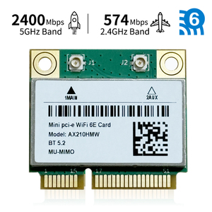 PCI-E Wifi6ดูอัลแบนด์ความเร็ว3000Mbps AX210HMW <span class=keywords><strong>Intel</strong></span> <span class=keywords><strong>AX210</strong></span>ไร้สาย <span class=keywords><strong>WIFI</strong></span> การ์ดครึ่งตัว <span class=keywords><strong>WiFi</strong></span> BT 5.0 802.11ax /ac 2.4GHz 5GHz 2.4 ghz/ 5GHz - Product Image 2