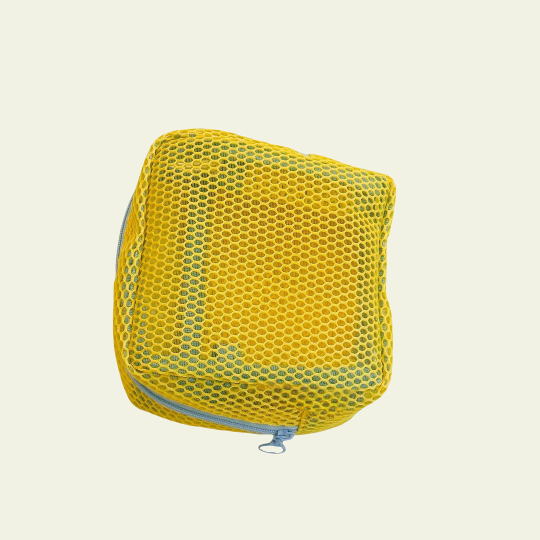 Bolso pequeño amarillo atardecer con diseño de cuadrícula [color dopamina]