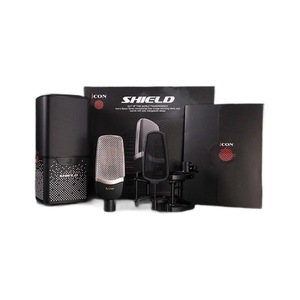 Microphone à condensateur Icon Shield alimenté par 48 V CC avec suspension antichoc pour le streaming, le karaoké et l'enregistrement - Product Image 5