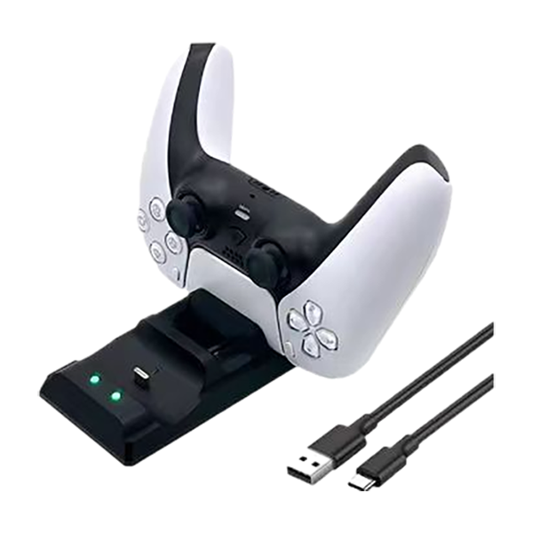 Fit for Playstation 5 PS5 Slim Vertical Cooling Fan Stand with PS5 Game Controller Charging Base Headphone Hanger