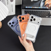 Coque de téléphone en TPU à anneau magnétique Crystal Vision haute transparence, protection intégrale antichoc pour iPhone 17 Pro Max