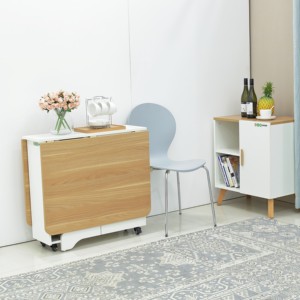 New Design Smart <b>Folding</b> Wood Dining <b>Table</b> With Storage for Room Furniture GF642-1408 Wood Dining <b>Table</b> GF642-1408 - Product Image 4