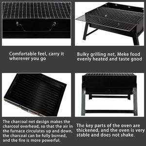 Barbecue au charbon de bois pliable et <span class=keywords><strong>portable</strong></span>, léger, pour le camping en plein air, sans fumée, en acier au carbone - Product Image 6