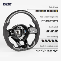 Volant personnalisé en fibre de carbone et suède noir pour Mercedes-Benz Classe C, E, S (W204, W205, W167, W212, W213, W222) - Plug & Play