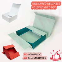 Boîte cadeau pliable personnalisée à 7 panneaux réutilisable pour jouets en peluche, boîtes cadeaux de lancement, marchandises co-marquées, abonnement, boîte pliable non magnétique