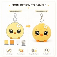 Porte-clés en peluche personnalisé de qualité supérieure, créez votre propre design, animal en peluche, canard, fabricant professionnel de jouets en peluche