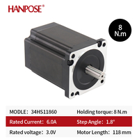 Moteur pas à pas Hanpose Nema34 86*86*118mm 34HS8040/9850/11860/15660 pour machine de gravure CNC, moteur pas à pas Nema 34 à couple élevé