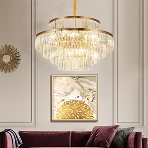 Lámpara de Araña Moderna de Lujo <span class=keywords><strong>para</strong></span> <span class=keywords><strong>Sala</strong></span> de Estar, Lámpara de Cristal Redonda Colgante, Lámpara de Techo <span class=keywords><strong>para</strong></span> <span class=keywords><strong>Comedor</strong></span> <span class=keywords><strong>y</strong></span> Dormitorio - Product Image 2