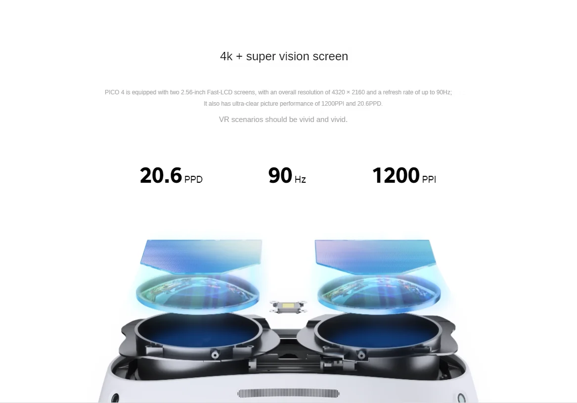 Newest Original Pico 4 VR Glasses All-in-One Virtual Reality Watching TV 4K Display 8GB VR Headset Play Steam VR Games 2022